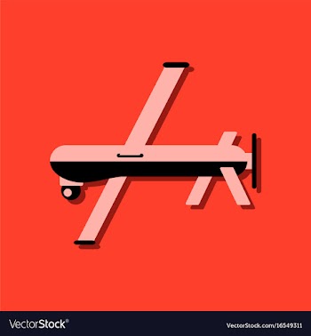 Flat icon design collection military drone in vector image