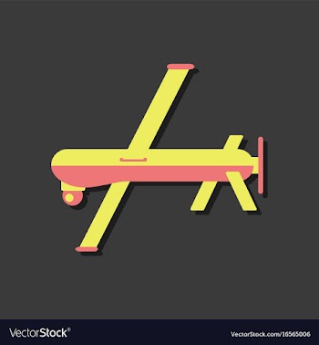 Flat icon design collection military drone in vector image