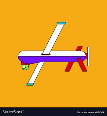 Flat icon design collection military drone vector image