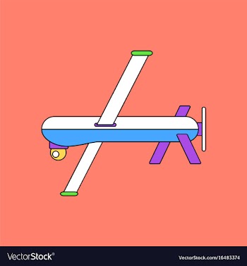 Flat icon design collection military drone vector image