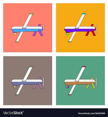 Flat icon design collection military drone vector image
