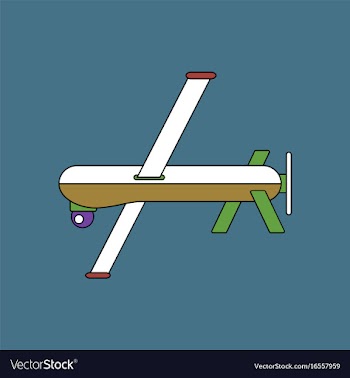 Flat icon design collection military drone vector image