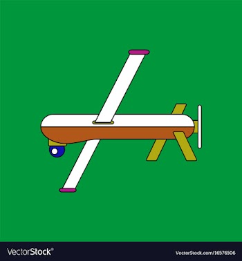 Flat icon design collection military drone vector image