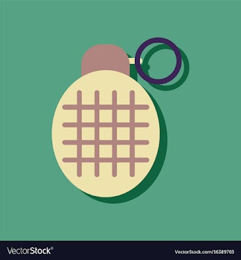 Flat icon design collection military frag grenade vector image