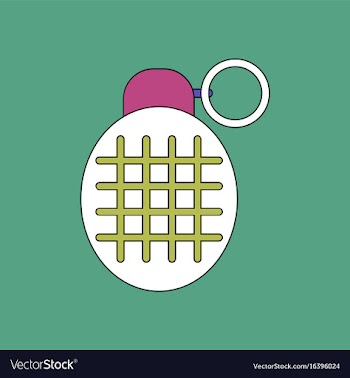 Flat icon design collection military frag grenade vector image