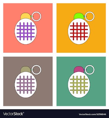Flat icon design collection military frag grenade vector image