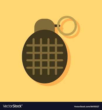 Flat icon design collection military frag grenade vector image