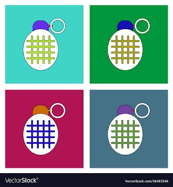 Flat icon design collection military frag grenade vector image