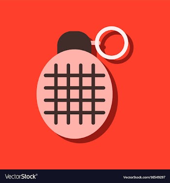 Flat icon design collection military frag grenade vector image