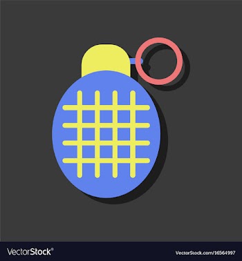 Flat icon design collection military frag grenade vector image