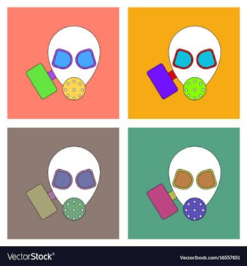 Flat icon design collection military gas mask vector image