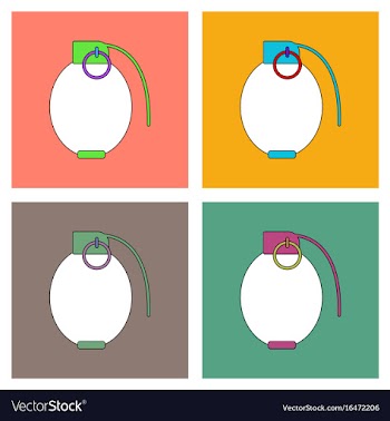 Flat icon design collection military hand grenade vector image