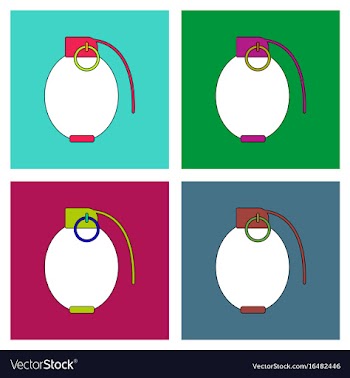 Flat icon design collection military hand grenade vector image