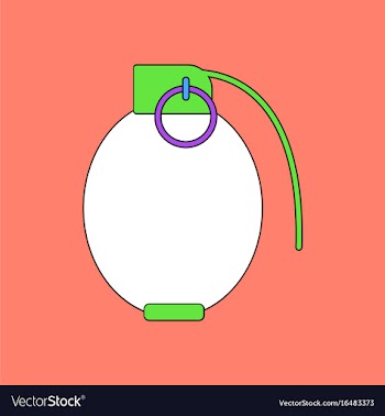 Flat icon design collection military hand grenade vector image