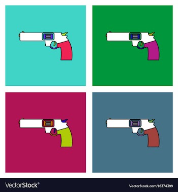 Flat icon design collection military handgun vector image
