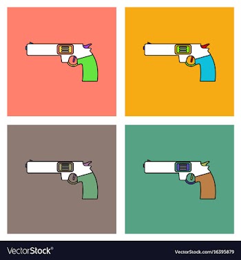 Flat icon design collection military handgun vector image