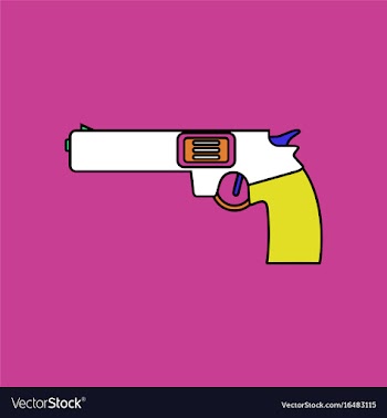 Flat icon design collection military handgun vector image