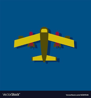 Flat icon design collection military heavy bomber vector image