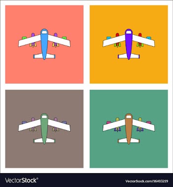 Flat icon design collection military heavy bomber vector image
