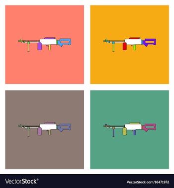 Flat icon design collection military heavy vector image