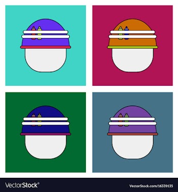 Flat icon design collection military helmet with vector image