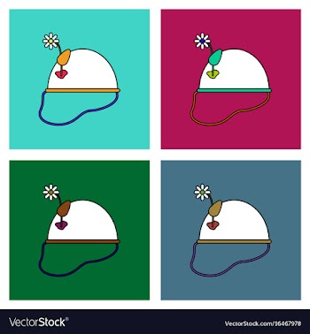 Flat icon design collection military helmet with vector image