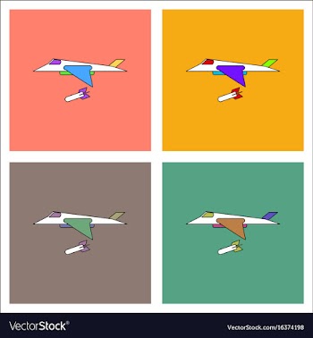 Flat icon design collection military jet fighter vector image