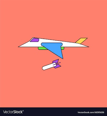 Flat icon design collection military jet fighter vector image