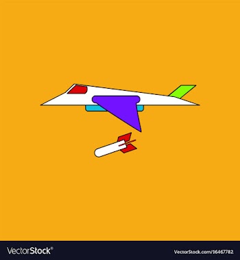 Flat icon design collection military jet fighter vector image