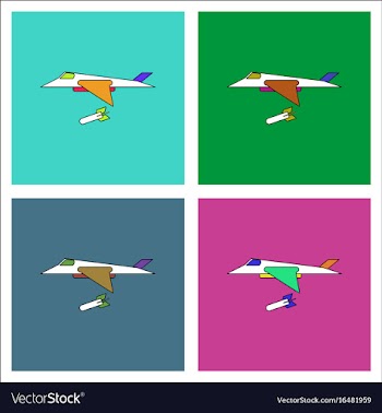 Flat icon design collection military jet fighter vector image
