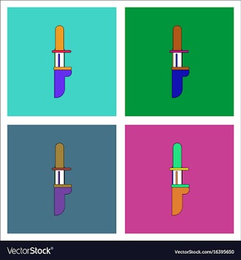 Flat icon design collection military knife vector image