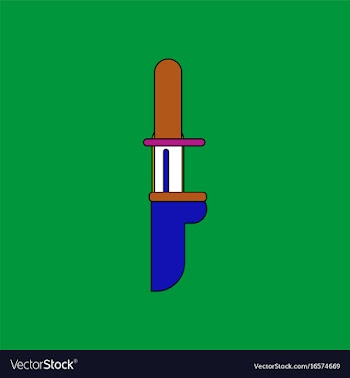 Flat icon design collection military knife vector image