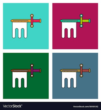 Flat icon design collection military knife with vector image