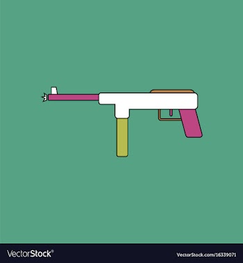 Flat icon design collection military machine gun vector image
