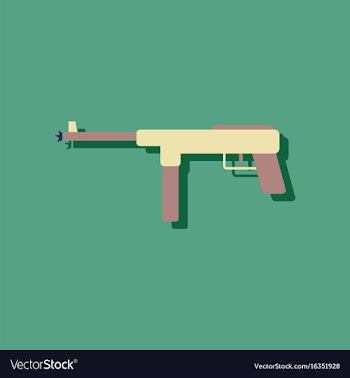 Flat icon design collection military machine gun vector image
