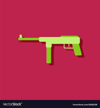 Flat icon design collection military machine gun vector image