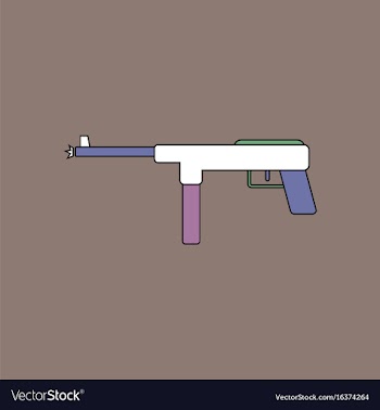 Flat icon design collection military machine gun vector image