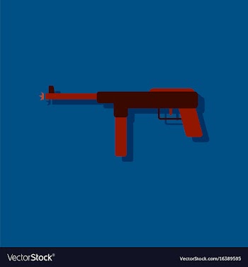 Flat icon design collection military machine gun vector image