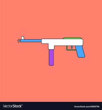 Flat icon design collection military machine gun vector image