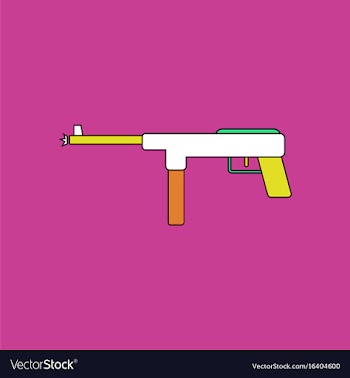 Flat icon design collection military machine gun vector image