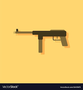 Flat icon design collection military machine gun vector image