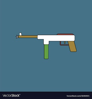 Flat icon design collection military machine gun vector image