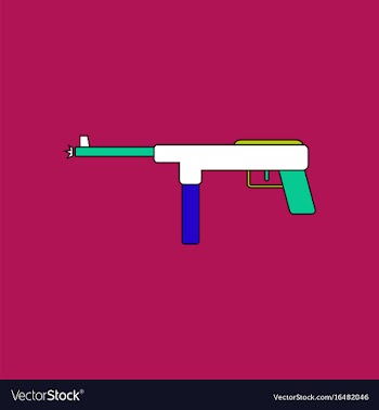 Flat icon design collection military machine gun vector image