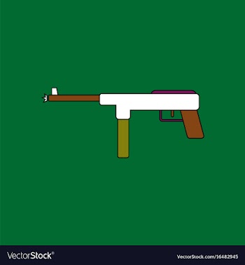 Flat icon design collection military machine gun vector image
