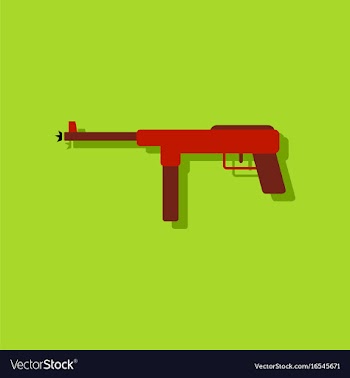 Flat icon design collection military machine gun vector image