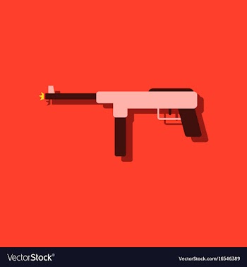 Flat icon design collection military machine gun vector image
