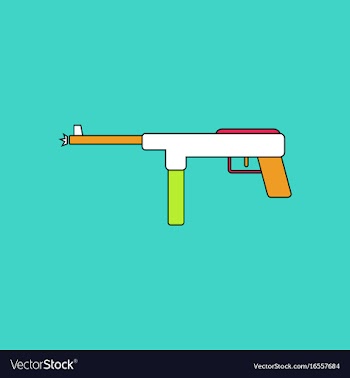 Flat icon design collection military machine gun vector image