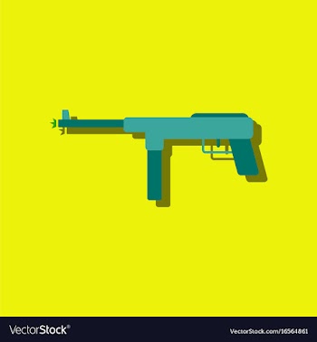 Flat icon design collection military machine gun vector image