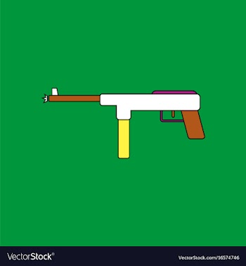 Flat icon design collection military machine gun vector image