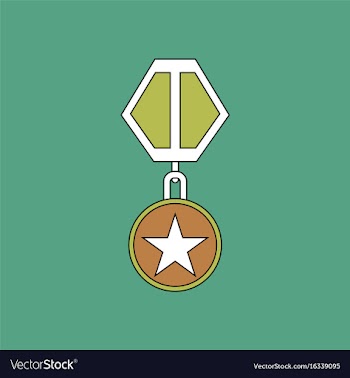 Flat icon design collection military medal vector image